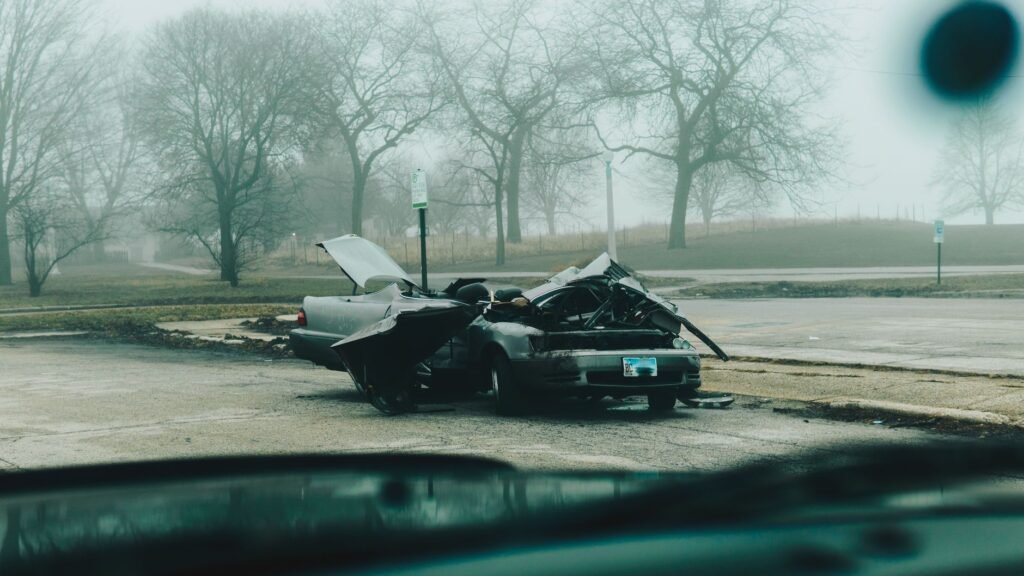 Image depicting a car accident scene emphasizing the importance of insurance. — Nevada car insurance requirements