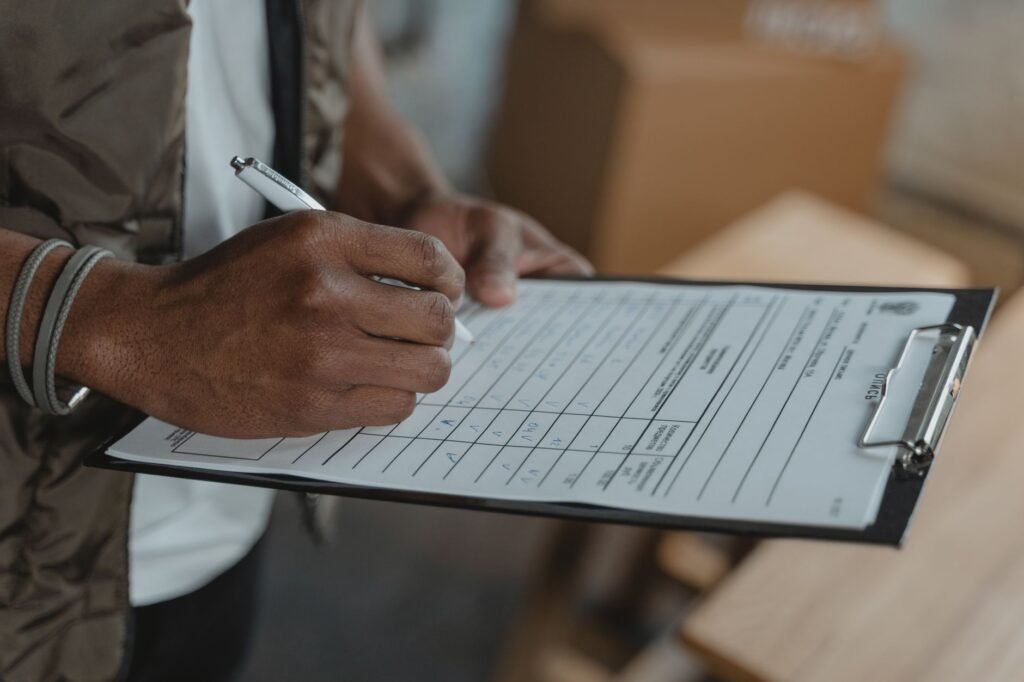 An image of a completed car accident report form. — file car insurance claim Nevada